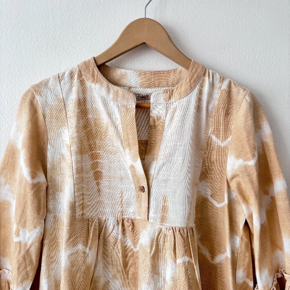 Faherty Vida Tie Dye Dress in Maple Sugar - Picture 5 of 8
